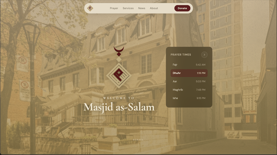 Mosque UI Redesign
